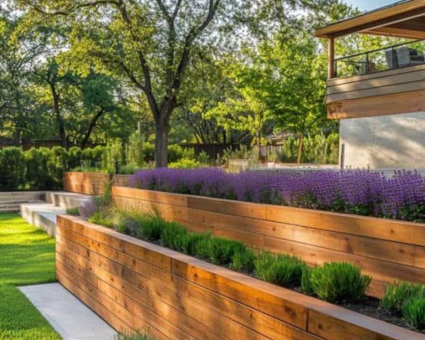 Wooden Retaining Wall